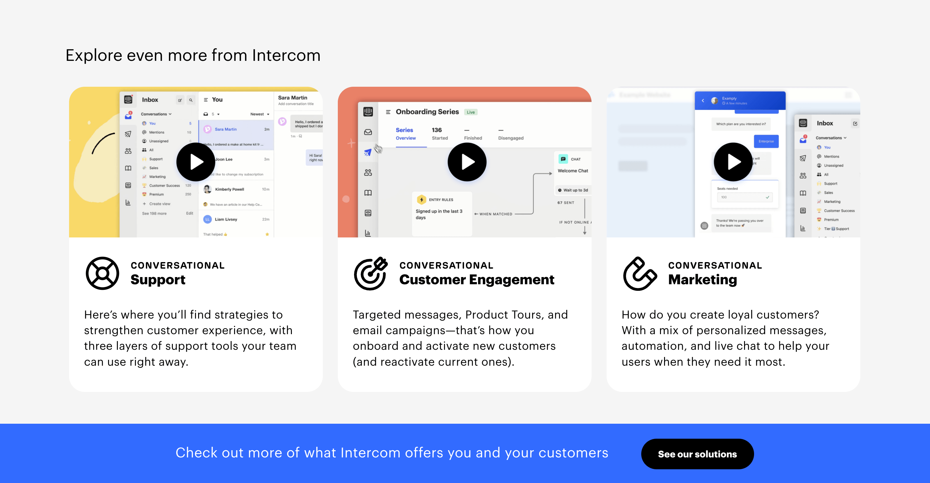 Viewing product demos in the onboarding flow.